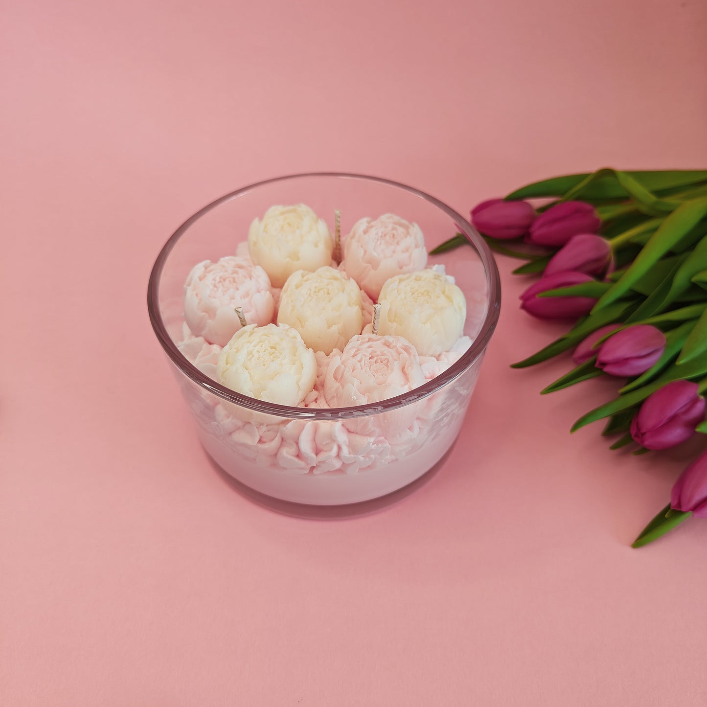 Suur lõhnaküünal "Pojengid"